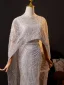 Luxury / Gorgeous Grey Handmade  Beading Pearl Sequins Evening Dresses 2025 Trumpet / Mermaid Scoop Neck Short Sleeve Floor-Length / Long Evening Party Formal Dresses