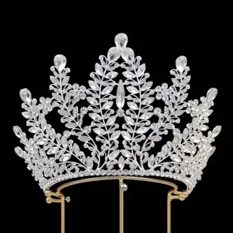 Bling Bling Silver Rhinestone Alloy Bridal Hair Accessories Tiara 2024 Wedding Accessories