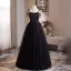 Audrey Hepburn Style Black Prom Dresses 2025 A-Line / Princess Spaghetti Straps Sleeveless Backless Floor-Length / Long Formal Dresses