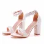 Sexy Blanche Été Perle En Dentelle Fleur Chaussure De Mariée 2022 7 cm Talons Aiguilles Peep Toes / Bout Ouvert Mariage Sandales Talons Hauts
