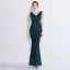 Charming White Beading Sequins Evening Dresses 2023 Trumpet / Mermaid V-Neck Sleeveless Backless Floor-Length / Long Evening Party Formal Dresses