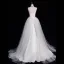 Audrey Hepburn-Stil Weiß Satin Brautkleider / Hochzeitskleider 2023 A Linie Spaghettiträger Ärmellos Rückenfreies Sweep / Pinsel Zug Hochzeit