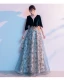 Chic / Beautiful Burgundy Beading Sequins Prom Dresses 2024 A-Line / Princess Scoop Neck 1/2 Sleeves Backless Floor-Length / Long Prom Formal Dresses