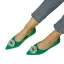 Enkla Gul Casual Rhinestone Platt Damskor 2023 Spetsiga Damskor Klackskor