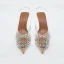 Transparent Chic / Beautiful Beige Summer Street Wear Rhinestone Womens Sandals 2022 Slingbacks 7 cm Stiletto Heels Pointed Toe Sandals High Heels
