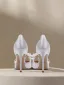 Elegant White Satin Pearl Flower Wedding Shoes 2024 10 cm Stiletto Heels Pointed Toe Wedding Sandals High Heels