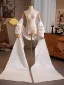 Unusual White Satin Prom shawl 2024 Sleeveless