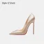 Sexy Rose Gold Evening Party Red Sole Pumps 2026 12 cm Stiletto Heels Pointed Toe High Heels
