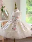 Vintage / Retro Ivory Appliques Beading Pearl Sequins Birthday Flower Girl Dresses 2026 Ball Gown Sleeveless Backless Short