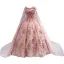 Charming Blushing Pink Appliques Sequins Prom Dresses Wedding Dresses 2022 With Cloak Ball Gown Strapless Sleeveless Backless Floor-Length / Long Formal Dresses