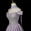 Elegante Violett Strass Ballkleider 2026 A Linie Bandeau Ärmellos Rückenfreies Lange Festliche Kleider