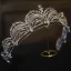 Bling Bling Srebrny Rhinestone Ślub Tiara 2022 Cyrkon Stop Ozdoby Do Włosów Ślubne