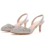 Bling Bling Silber Abend Strass Sandalen Damen 2023 6 cm Stilettos Spitzschuh Sandaletten Hochhackige