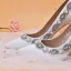 Elegante Weiß Perle Strass Brautschuhe 2022 Satin 10 cm Stilettos Spitzschuh Hochzeit Pumps Hochhackige