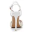 Elegant White Pearl Wedding Shoes 2024 Ankle Strap 11 cm Stiletto Heels Open / Peep Toe Wedding Sandals High Heels