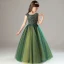 Vintage / Retro Dark Green Sequins Flower Girl Dresses 2022 A-Line / Princess Scoop Neck Sleeveless Prom Floor-Length / Long Flower Girl Dresses
