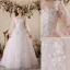 Chic / Beautiful White Prom Dresses 2022 A-Line / Princess Scoop Neck Beading Rhinestone Pearl Lace Flower Appliques Long Sleeve Floor-Length / Long Formal Dresses