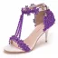 Charming Multi-Colors T-Strap Pearl Lace Flower Prom Womens Sandals 2024 7 cm Stiletto Heels Open / Peep Toe Sandals High Heels