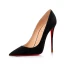 Sexig Svarta Mocka Röd Sula Afton Pumps 2023 Läder 12 cm Stilettklackar Spetsiga Pumps Högklackade