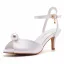 Sexy White Pearl Summer Prom Womens Sandals 2023 Satin Ankle Strap 6 cm Stiletto Heels Open / Peep Toe Sandals High Heels