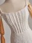 Simple Ivoire Perle Paillettes En Dentelle Légère Robe De Mariée 2025 Trompette / Sirène Bretelles Spaghetti Sans Manches Dos Nu Train De Balayage