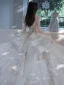 Luxury / Gorgeous White Beading Rhinestone Sequins Wedding Dresses 2024 Ball Gown High Neck Long Sleeve Backless Royal Train Wedding