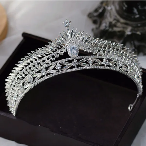 Vintage / Originale Doré Faux Diamant Alliage Mariage Tiare 2022 Accessoire Cheveux Mariage