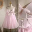 Sexy Pink Perle Geburtstag Partykleider 2022 A Linie Spaghettiträger Ärmellos Rückenfreies Schleife Kurze Cocktail Festliche Kleider