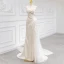 Charmant Légère Blanche En Dentelle Fleur Satin Robe De Mariée 2024 Trompette / Sirène Bretelles Spaghetti Sans Manches Dos Nu Train De Balayage Mariage