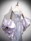 Scintillantes Sexy Lavande Perlage Faux Diamant Paillettes Robe De Soirée 2025 Trompette / Sirène Bustier Sans Manches Dos Nu Longue Soirée Robe De Ceremonie