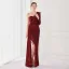 Sexy Lindgrün Pailletten Abendkleider 2022 Meerjungfrau One-Shoulder Lange Ärmel Rückenfreies Lange Gespaltete Front Abend Festliche Kleider