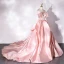 High-end Fashion Candy Pink Satin Cascading Ruffles Prom Dresses 2022 Strapless Sleeveless Backless Royal Train Prom Formal Dresses