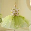 Flower Fairy Sage Green Appliques Birthday Short Flower Girl Dresses Ball Gown 2023 V-Neck Sleeveless Flower Girl Dresses