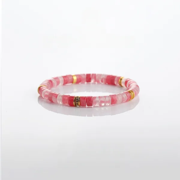 Charmant Dégradé De Couleur Rougissant Rose Fleur De Cerisier Fait main Cristal Naturel Bracelets Accessorize 2026