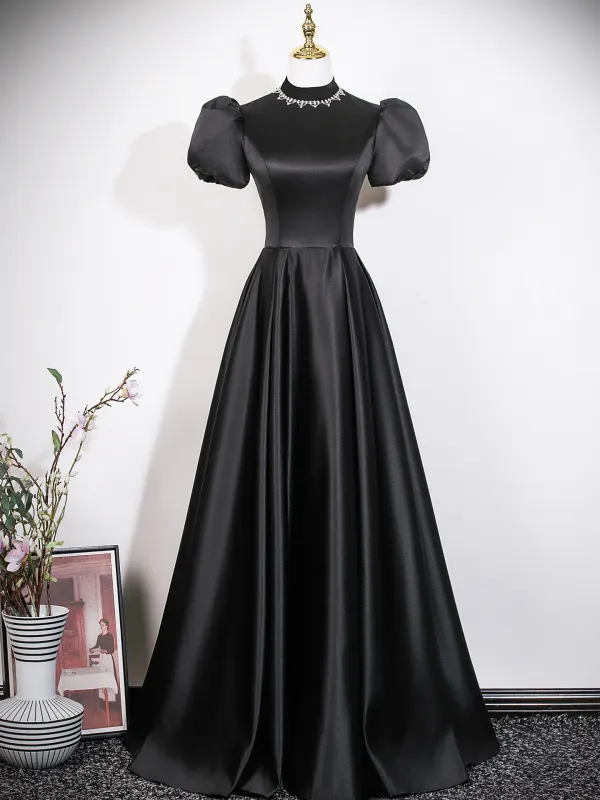 formal dresses princess style Black Velvet Dress - Bridesmaid Dress main image 1