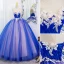 Elegant Royal Blue Appliques Lace Flower Prom Dresses Ball Gown 2022 Scoop Neck Sleeveless Backless Floor-Length / Long Prom Formal Dresses