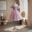 Charmant Lavande Paillettes Appliques Courte Robe De Fête 2025 Robe Boule Bretelles Spaghetti Sans Manches Dos Nu Tulle Soirée Robe De Ceremonie