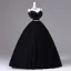 Vintage Negro Rhinestone Vestidos de gala 2026 Ball Gown Spaghetti Straps Manga Corta Sin Espalda Tul
