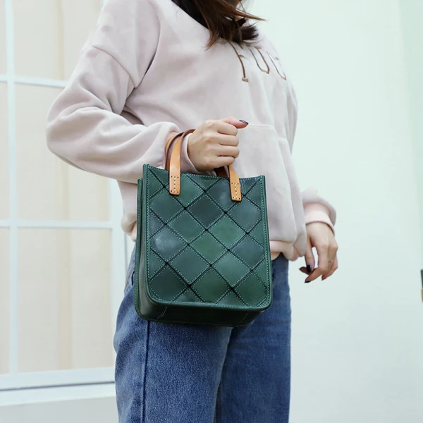 Fashion Green Leather Casual Shoulder Bags Tote Bag Women's Bags 2022