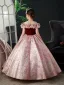 Bling Bling Burgundy Sequins Birthday Flower Girl Dresses 2023 Ball Gown Scoop Neck Ruffle Short Sleeve Floor-Length / Long Flower Girl Dresses