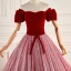 Schöne Rot Ballkleider 2023 Off Shoulder Ballkleid Kurze Ärmel Rückenfreies Schleife Stoffgürtel Lange Ball Festliche Kleider