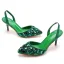 Schöne Weiß Strass Brautschuhe 2023 7 cm Stilettos Spitzschuh Hochzeit Sandaletten Hochhackige