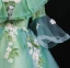 Chic / Beautiful Sage Green Appliques Lace Flower Pearl Cascading Ruffles Birthday Flower Girl Dresses 2024 Ball Gown V-Neck Short Sleeve Court Train
