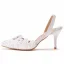 Chic / Belle Blanche Perle Faux Diamant En Dentelle Fleur Chaussure De Mariée 2022 7 cm Talons Aiguilles À Bout Pointu Mariage Talons Hauts