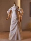 Fashion White Split Front Prom Dresses 2024 A-Line / Princess Off-The-Shoulder Sleeveless Backless Floor-Length / Long Prom Formal Dresses