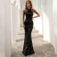 Charming Black Evening Dresses 2022 Trumpet / Mermaid High Neck Sleeveless Beading Sequins Floor-Length / Long Evening Party Formal Dresses
