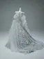 Luxury / Gorgeous Grey Handmade  Appliques Prom Dresses 2025 Ball Gown Off-The-Shoulder Short Sleeve Backless Court Train Prom Formal Dresses