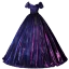 Vintage / Retro Navy Blue Gradient-Color Prom Dresses 2022 Ball Gown Square Neckline Puffy Short Sleeve Backless Bow Sash Floor-Length / Long Formal Dresses