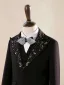 Fashion Black Beading Rhinestone 5-piece Long Sleeve Boys Wedding Suits 2025 Coat Pants Shirt Tie Vest
