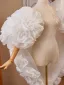 Charmant Blanche Fait main Fleur Mariage Manches Courtes châle 2025 Tulle